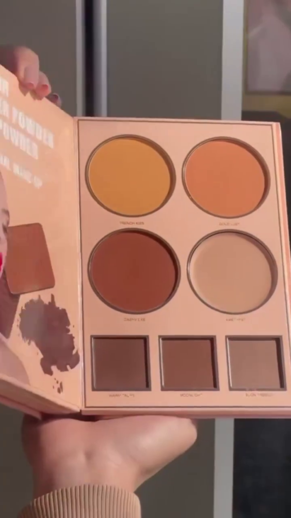 All-in-One Glow Up Makeup Book: 35-Color Eyeshadow Palette, 6-Shade Highlighter Kit & 8-Shade Contour and Bronzer Collection - Image 3