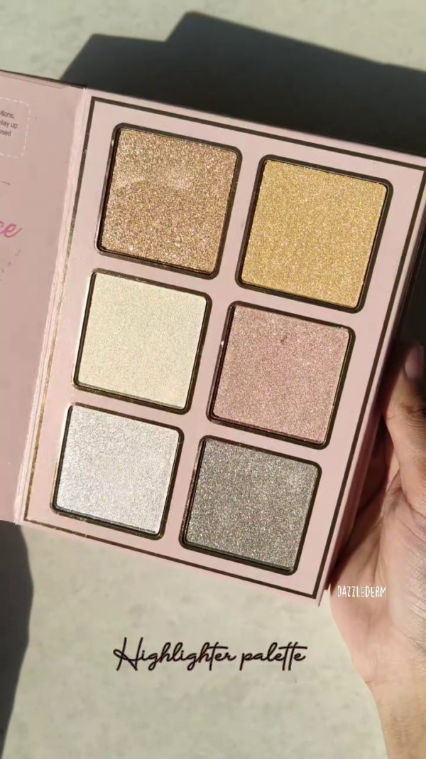 DazzleDerm All-in-One Glam Palette Collection – 24-Color Eyeshadow, 6-Shade Radiant Highlighter & 6-Blush Cheek Flush for Endless Makeup Looks - Image 2