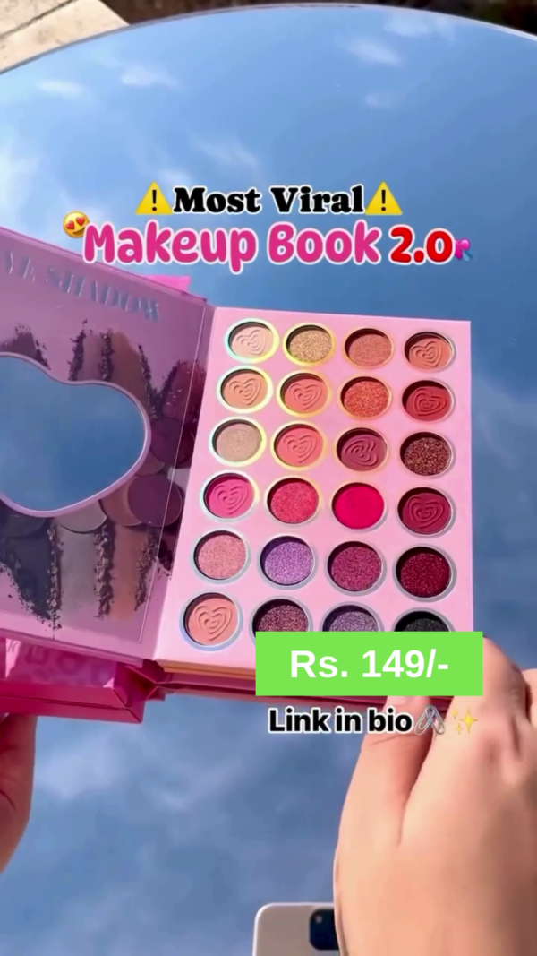 All-in-One Versatile Makeup Book 2.0 with Eyeshadow, Highlighter, and Contour Shades in a Compact Travel-Friendly Design
