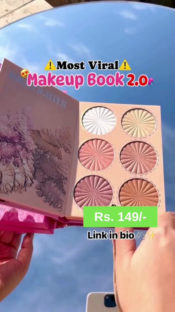 All-in-One Versatile Makeup Book 2.0 with Eyeshadow, Highlighter, and Contour Shades in a Compact Travel-Friendly Design - Image 2