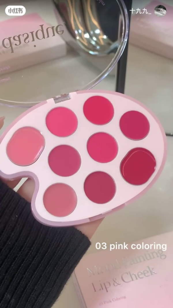Dasique Mood Painting Lip & Cheek Palette – 9-Pan Cream Tint Collection in Pink Coloring for Multi-Use Blush and Lip Looks with a Soft, Blendable Finish - Image 2