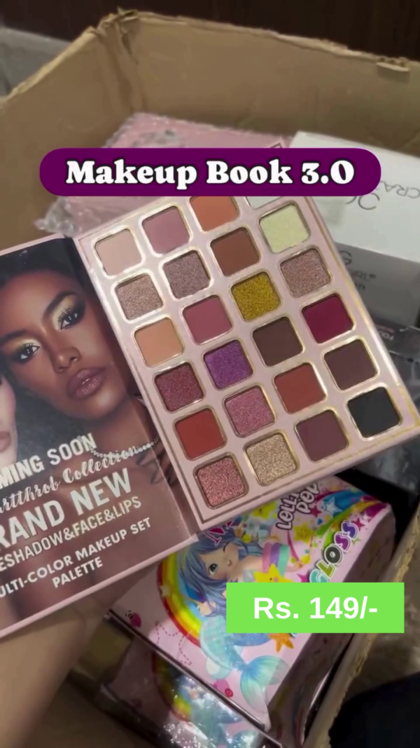 Makeup Book 3.0: Multi-Color Eyeshadow, Face, and Lip Palette Featuring 24 Bold and Neutral Shades with a Complete Tutorial Guide for All Skin Tones and Styles