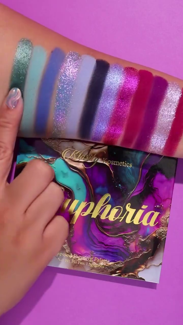 Kitty Kosmetics Euphoria Pressed Pigment Palette – Vibrant, Multi-Finish Eyeshadow Collection for Bold, Glittering, and Dreamy Eye Looks - Image 3