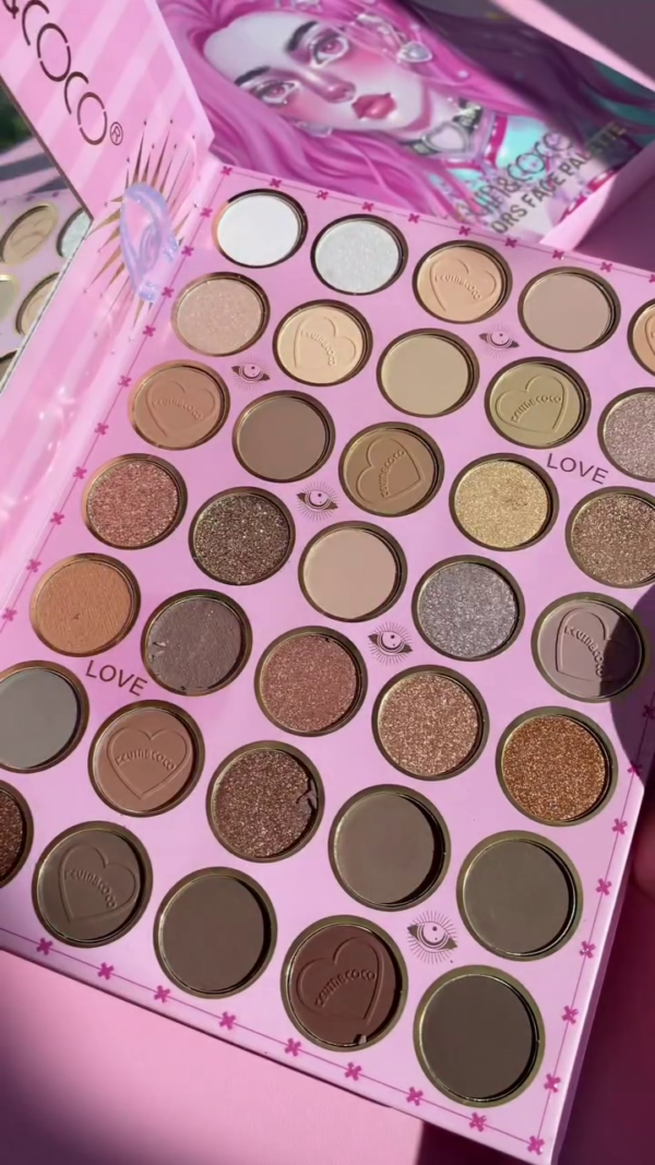 Exquisite All-in-One Makeup Palette Set – Featuring a Stunning Collection of Highly Pigmented Eyeshadows, Blushes, Highlighters, and Contours in Rich Matte, Shimmer, and Glitter Finishes for Versatile Day-to-Night Looks