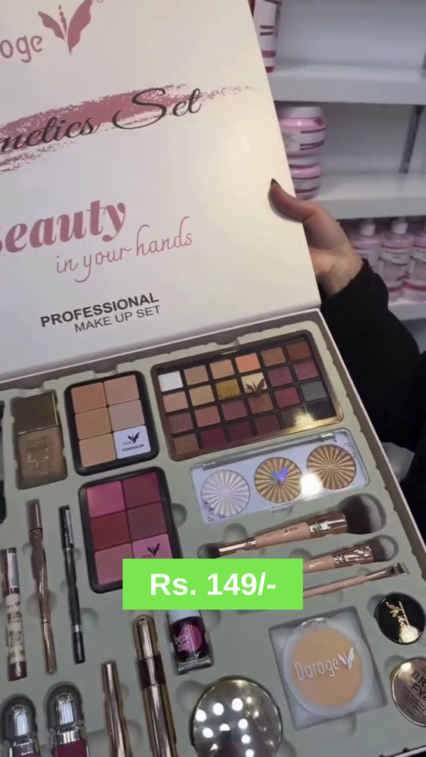 Daroge Professional Makeup Kit – All-in-One Cosmetics Set with Eyeshadows, Blush, Highlighter, Lipsticks, and Beauty Brushes for Complete Glam Look - Image 3