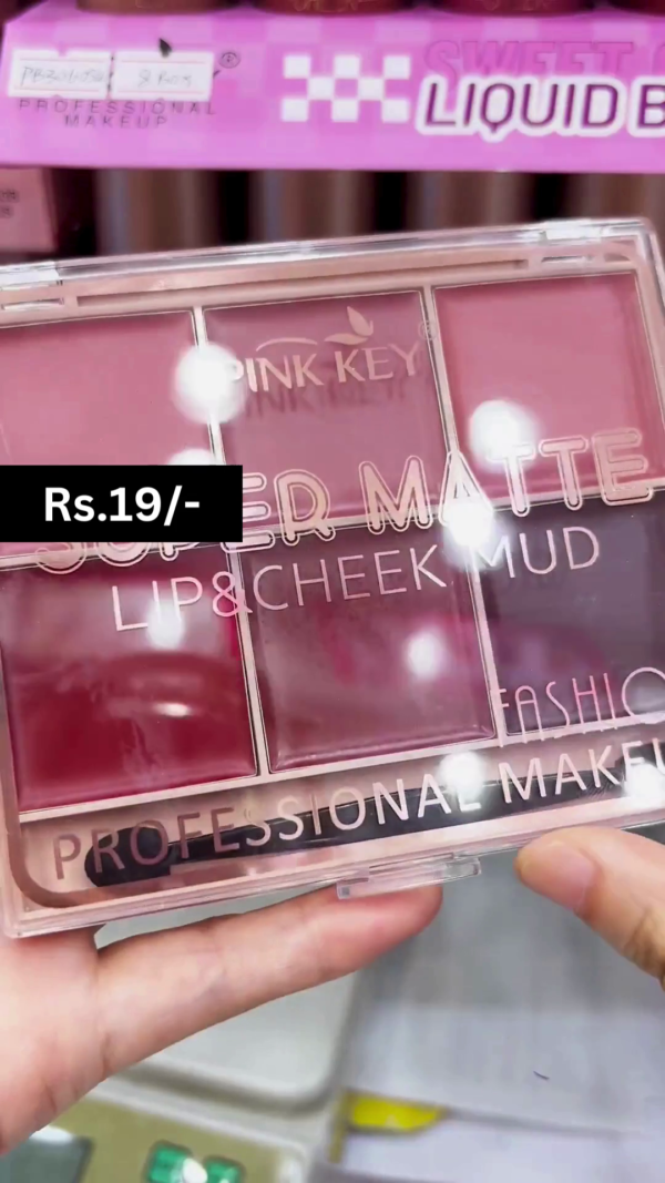 Blink & Key Multi-Purpose Lip and Cheek Tint Palette with 6 Rich Shades for Effortless Blush and Lip Color Application - Image 3