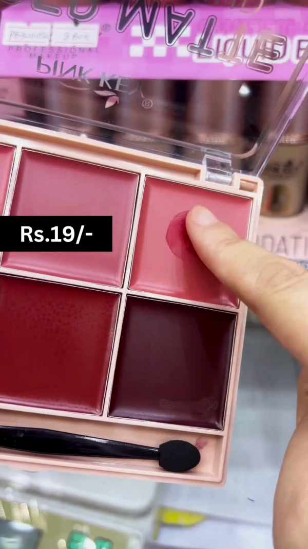 Blink & Key Multi-Purpose Lip and Cheek Tint Palette with 6 Rich Shades for Effortless Blush and Lip Color Application - Image 2