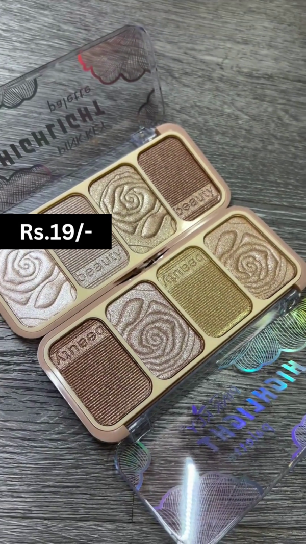 Luxurious and Radiant Highlighter Palettes with Intricate Rose Designs to Add a Touch of Glamour and Glow to Every Makeup Look