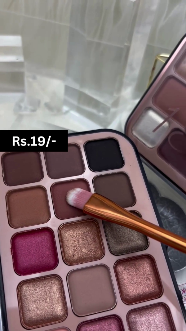 Highly Pigmented 18-Color Eyeshadow Palette with Matte, Shimmer, and Metallic Finishes – Versatile Warm and Cool Tones for Day-to-Night Eye Makeup Looks - Image 2