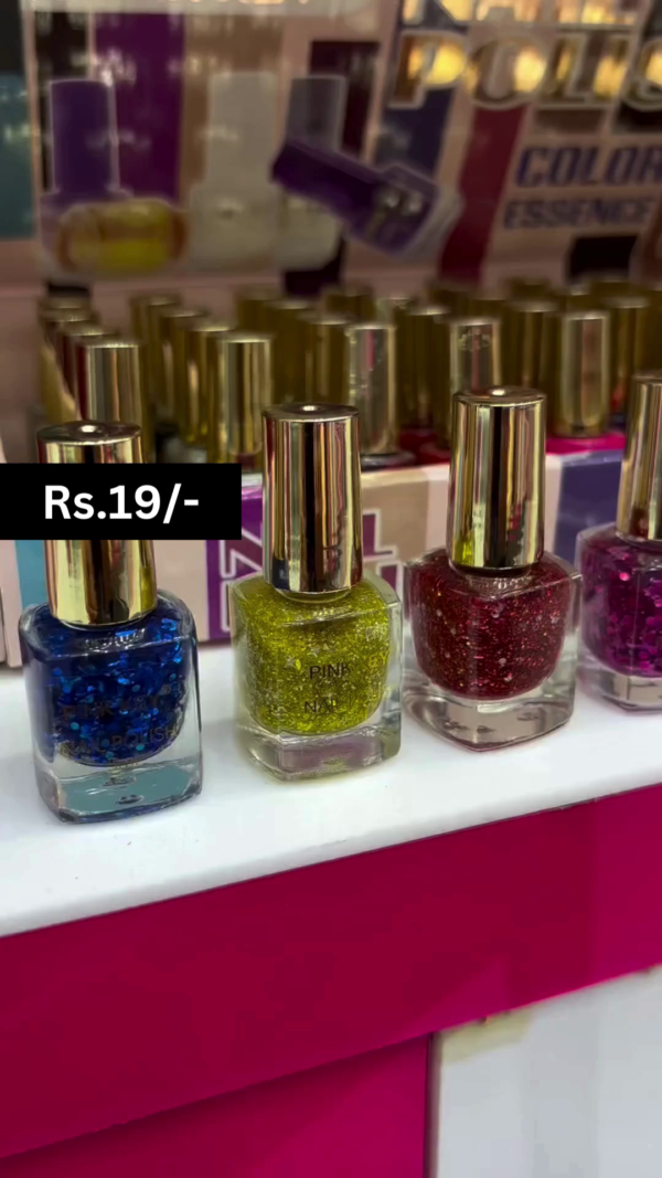 Glitter Nail Polish Collection with Vibrant, Sparkling Shades in Blue, Yellow, Red, and More for Bold, Shiny, and Eye-Catching Nails