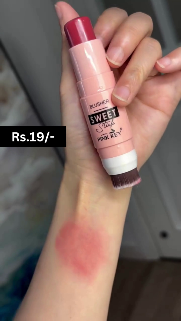 Sweet Stick Blusher with Built-in Brush for a Flawless, Rosy Glow and Smooth, Even Application for a Fresh, Natural Look