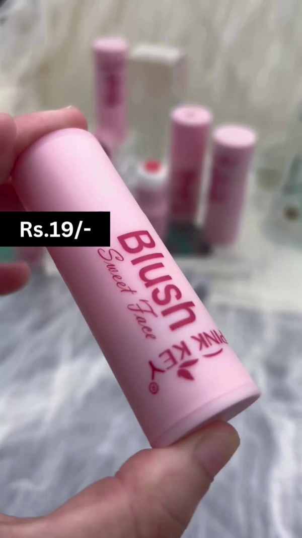 Pinkey Sweet Face Blush Stick – A Soft, Creamy Blush Stick with a Smooth Finish, Featuring a Convenient Twist-Up Design and Built-In Blending Sponge for Effortless Application, Providing a Natural Flush of Color for a Radiant, Dewy Glow on the Go