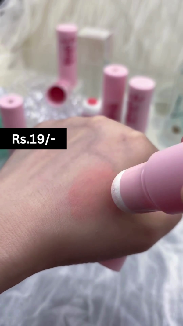 Pinkey Sweet Face Blush Stick – A Soft, Creamy Blush Stick with a Smooth Finish, Featuring a Convenient Twist-Up Design and Built-In Blending Sponge for Effortless Application, Providing a Natural Flush of Color for a Radiant, Dewy Glow on the Go - Image 2