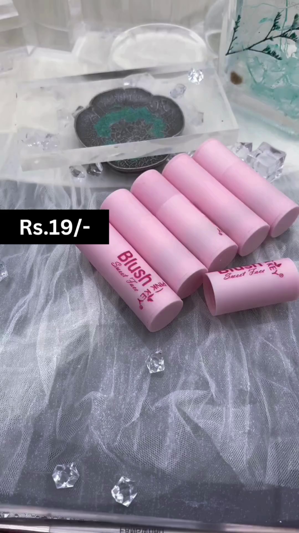 Pinkey Sweet Face Blush Stick – A Convenient and Easy-to-Use Twist-Up Blush Stick Featuring a Soft, Velvety Formula with Built-In Blending Sponge, Offering a Natural, Fresh Flush of Color for a Radiant, Dewy Glow with Smooth and Effortless Application - Image 3
