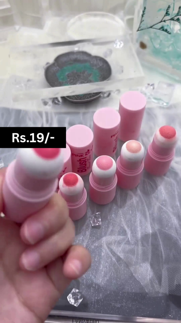 Pinkey Sweet Face Blush Stick – A Convenient and Easy-to-Use Twist-Up Blush Stick Featuring a Soft, Velvety Formula with Built-In Blending Sponge, Offering a Natural, Fresh Flush of Color for a Radiant, Dewy Glow with Smooth and Effortless Application