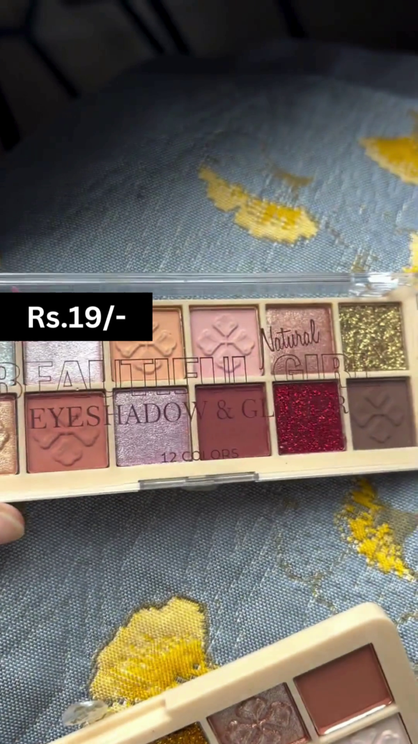 Multi-Color Shimmer & Matte Eyeshadow Palette with Glitter and Satin Finishes – 10-Pan Compact Set for Everyday and Party Looks - Image 3