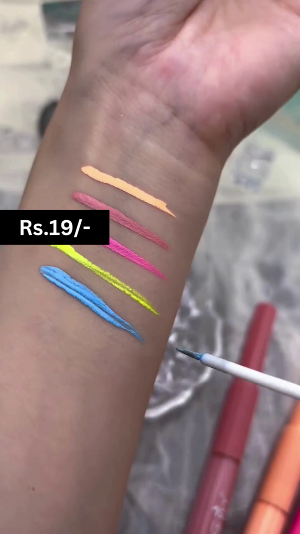 Vibrant Waterproof Liquid Eyeliner by Pink Key – Long-Lasting, Quick-Dry Formula in a Variety of Bold, Neon Colors for Striking Eye Looks - Image 3