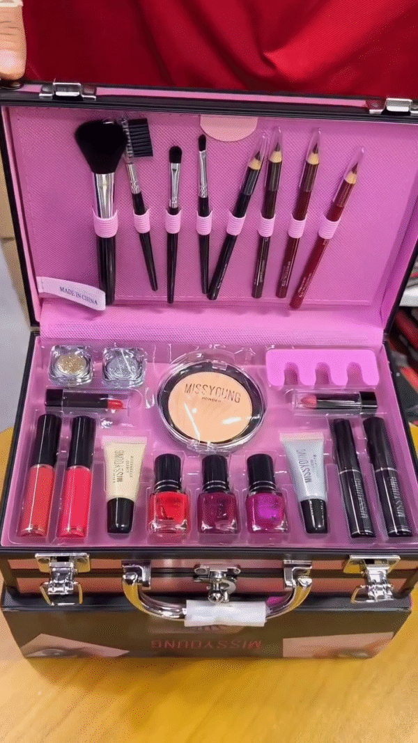 All-in-One Professional Makeup Kit – Complete Cosmetic Beauty Case with Eyeshadows, Lipsticks, Brushes, Nail Polishes, Face Powder, Eyeliners, and Accessories in a Stylish Portable Organizer Box - Image 3
