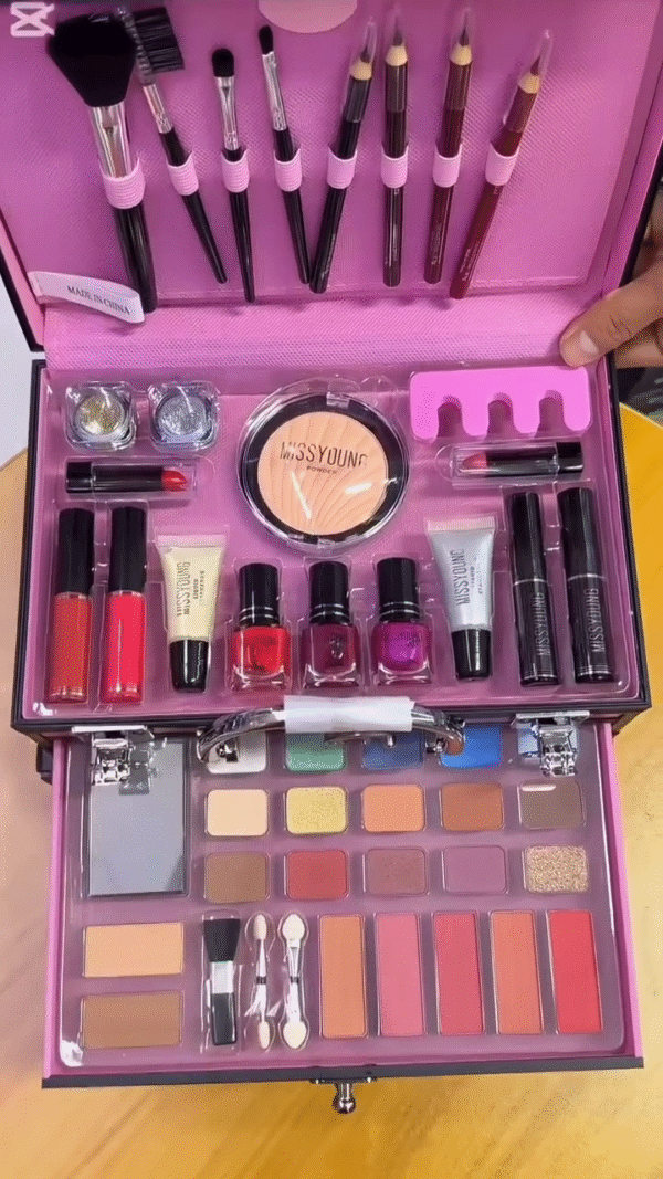 All-in-One Professional Makeup Kit – Complete Cosmetic Beauty Case with Eyeshadows, Lipsticks, Brushes, Nail Polishes, Face Powder, Eyeliners, and Accessories in a Stylish Portable Organizer Box - Image 2