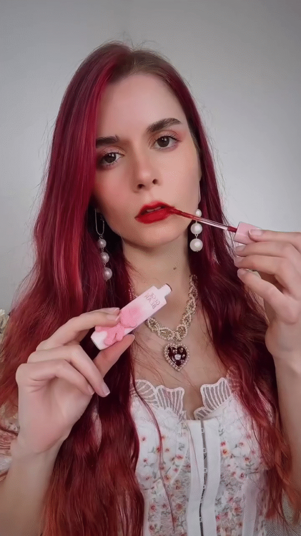 GEGE BEAR Matte Velvet Lip Tint – Long-Lasting, Highly Pigmented Liquid Lipstick with Moisturizing Formula in a Cute Pink Teddy Bear Packaging for a Bold, Smooth, and Flawless Lip Look