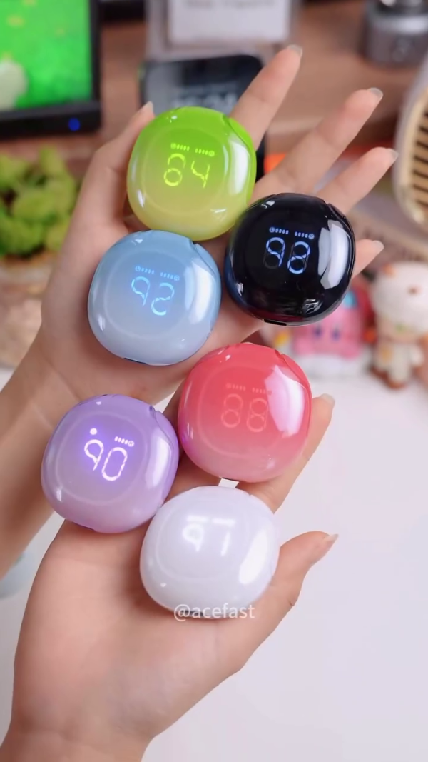 True Wireless Bluetooth Earbuds with LED Power Display, Transparent Colorful Charging Case, Touch Controls, Fast Charging, Noise Isolation, and Portable Design for Everyday Use