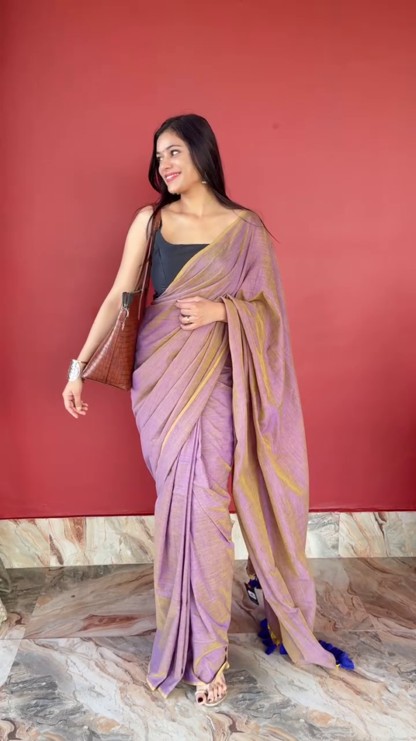 Handwoven Soft Cotton Sarees for Women – Traditional Ethnic Drape in Mauve, Black Ikat, and Maroon Shades with Minimalist Blouse Pairing Ideal for Festive, Office, and Daily Wear