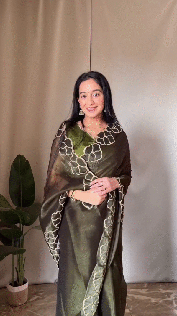 Georgette and Cotton Blend Saree Combo with Hand-Embroidered Floral Borders, Pastel Prints, and Contrasting Blouse Designs Perfect for Festive, Ethnic, and Casual Wear