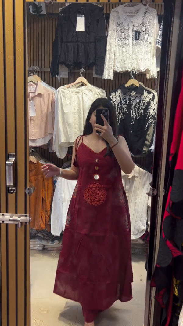 Sleeveless A-Line Ethnic Kurti Dress with Mirror Work and Intricate Embroidery for Women In Multi Shades– Perfect for Festive and Casual Wear - Image 3