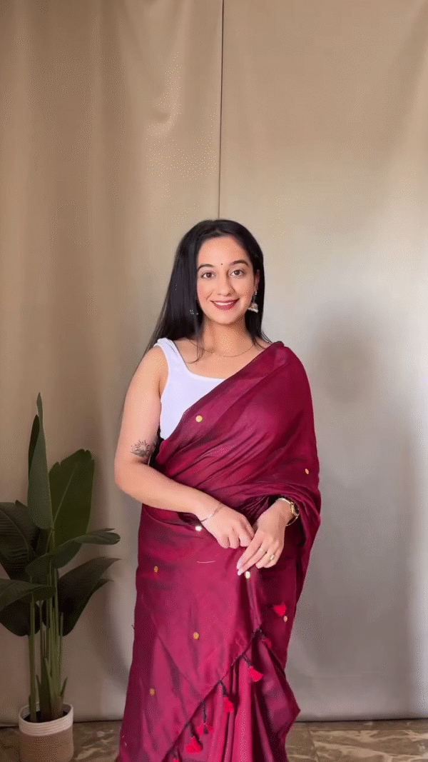 Elegant White Organza Saree with Colorful Floral Embroidery and Graceful Purple Cotton Saree with Subtle Thread Work – Perfect Lightweight Combo for Festive and Casual Occasions - Image 3
