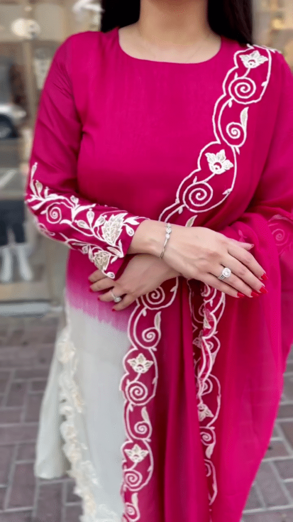 Elegant Ready-to-Wear Suit Collection Featuring Vibrant and Pastel Shades, Intricate Embroidery, Floral Prints, and Coordinated Dupattas – Crafted in Cotton, Georgette, and Silk Blend Fabrics with Handwork, Sequin, and Thread Detailing – Perfect for Festive Occasions, Daywear Elegance, and Cultural Gatherings - Image 2