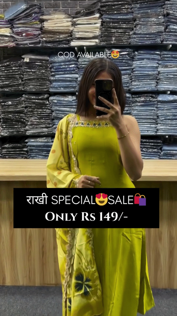Vibrant Yellow & Pink Ensembles with Intricate Floral Embellishments for a Festive Look - Image 2