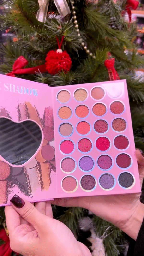 Vibrant Multi-Shade Eyeshadow Palette with Heart-Embossed Pans – Includes a Stunning Range of Matte, Metallic, and Shimmer Shades - Image 2