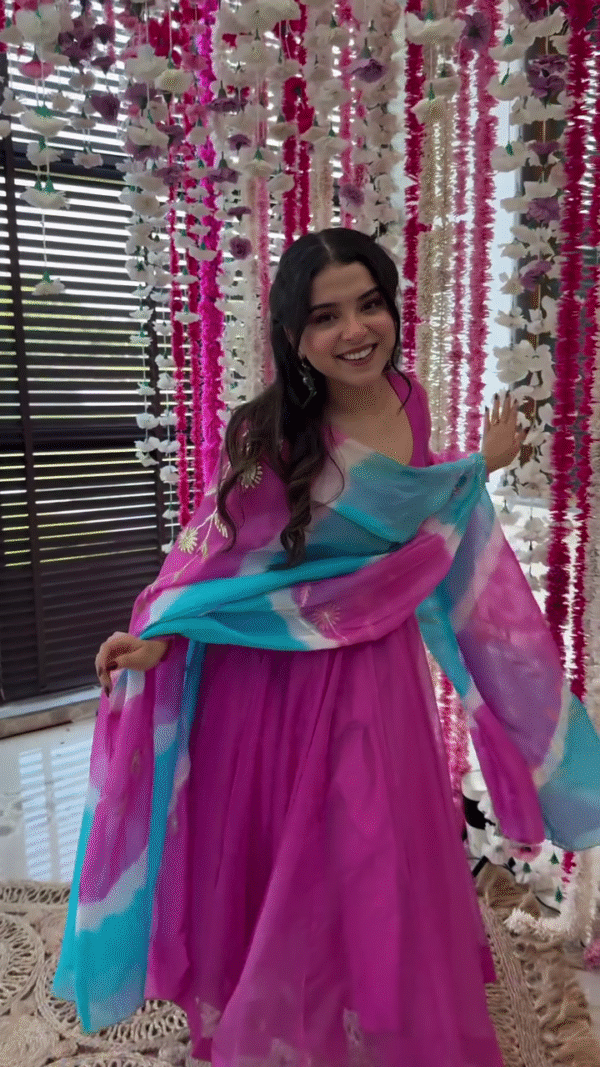 Elegant Collection of Women's Ethnic Wear Featuring Traditional and Contemporary Styles – Includes Pink Floral Embroidered Suit, Pastel Green and Pink Festive Ensemble, Royal Blue Mirror Work Lehenga with Jacket, Vibrant Pink and Blue Tie-Dye Dupatta Set, and Graceful Magenta Anarkali Suit – Ideal for Weddings, Festivals, and Celebrations - Image 2