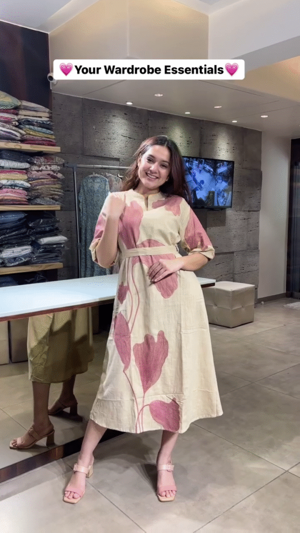Trendy Printed Dresses in White and Beige with Elegant Floral Patterns – Your Wardrobe Essentials - Image 3