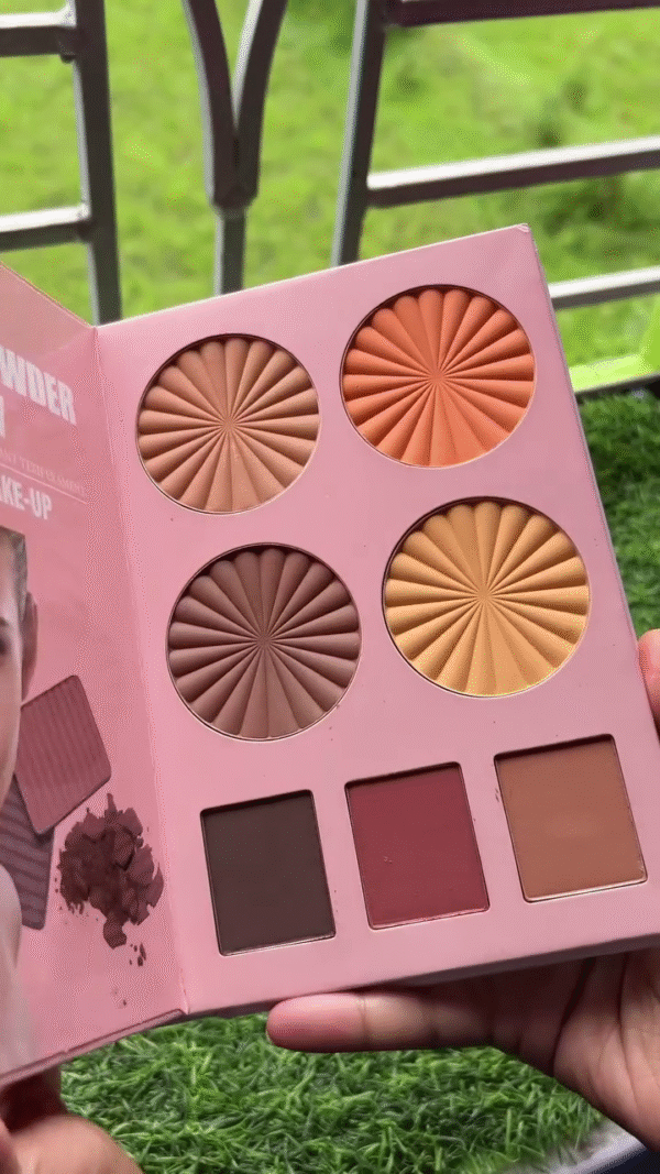 Multi-Functional Makeup Book – Complete Face and Eye Palette Featuring 24 Matte and Shimmer Eyeshadows, 6 Face Powders for Contour, Blush, and Highlight, Plus 3 Brow or Liner Shades - Image 3