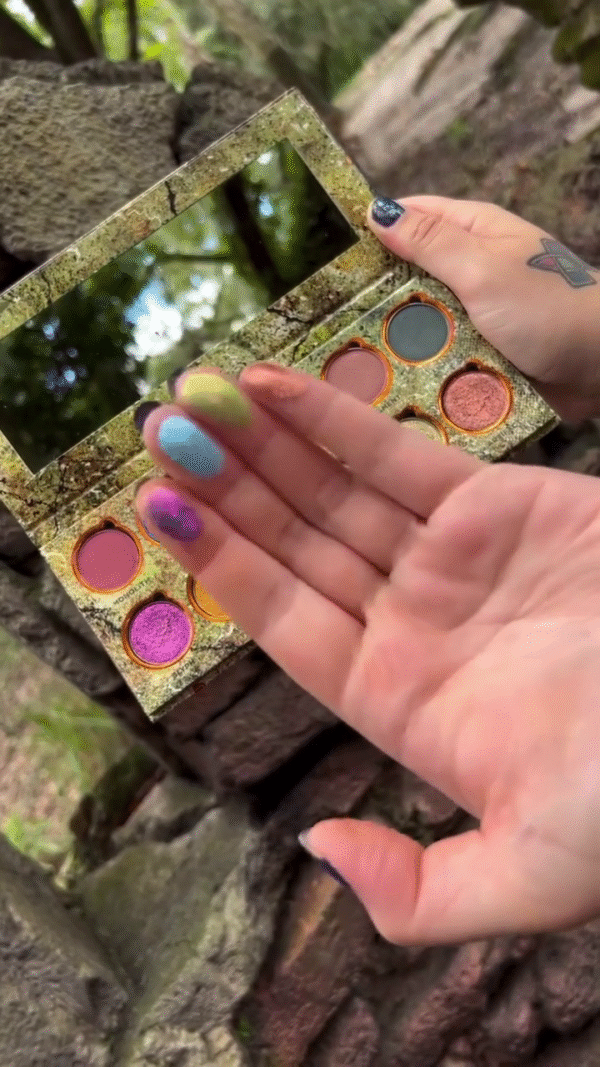 Vibrant Eyeshadow Palette with Rich Matte and Shimmer Shades – Featuring Bright Yellows, Blues, Oranges, and Purples for Creative Makeup Looks - Image 2