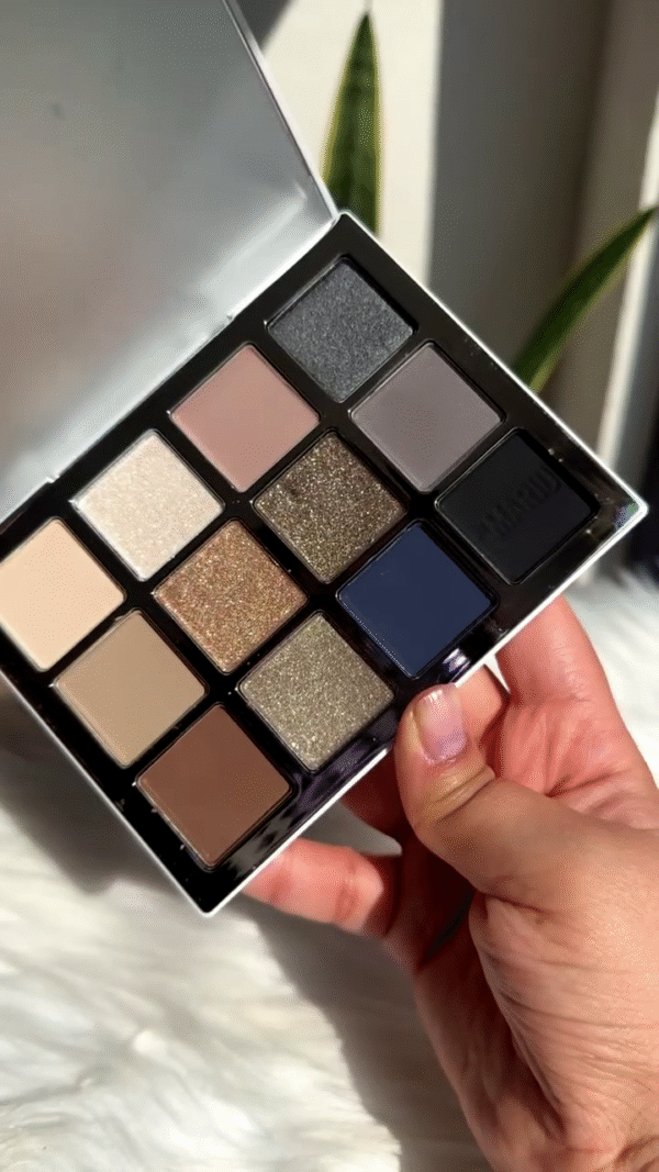 12-Color Eyeshadow Palette – Featuring Matte, Shimmer, and Metallic Shades in Neutrals, Cool Tones, and Bold Blues for Versatile and Glamorous Looks - Image 2