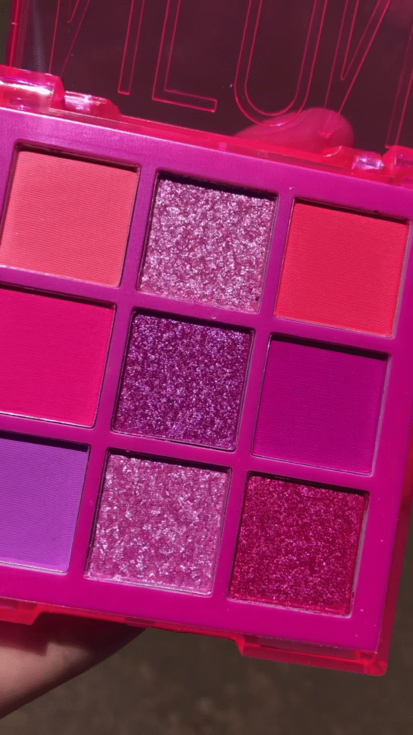 Pink & Purple Eyeshadow Palette – 9 Bold Shades with Matte and Glitter Finishes for Stunning Eye Looks - Image 2