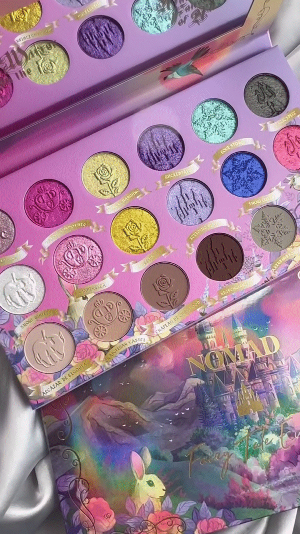 Fairy Tale-Inspired Eyeshadow Palette with 18 Magical Shades – Featuring Sparkling Pinks, Purples, Golds, and Enchanting Tones Like Wicked Talisman, Snow Queen, and Chateau de Diamant - Image 2
