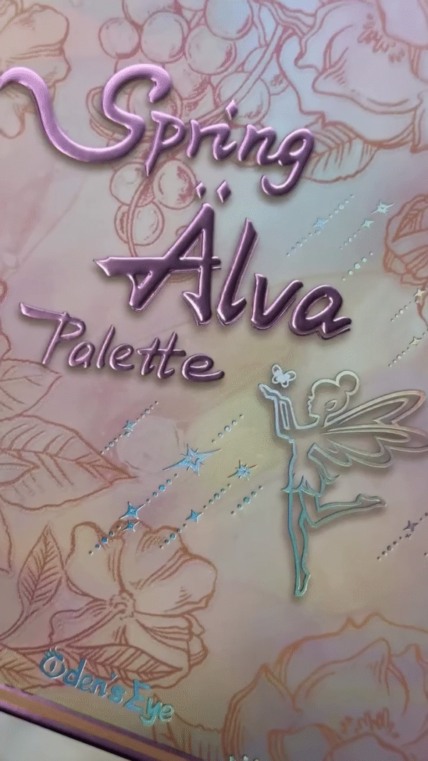 Enchanting 18-Color Eyeshadow Palette with Soft Pinks, Purples, and Glittering Shades – Featuring Magical Tones Like Blooming, Joyous, Flavor, and Fairy Garden