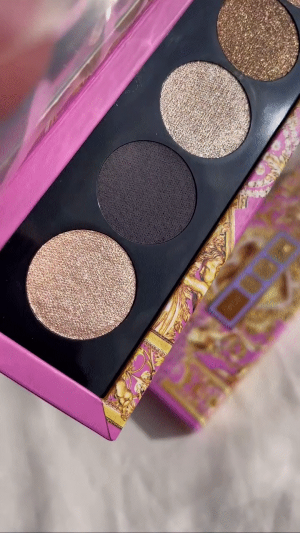 Luxurious 4-Color Eyeshadow Quad – Featuring Stunning Shimmers in Warm Metallics, Rich Golds, and Deep Black - Image 2