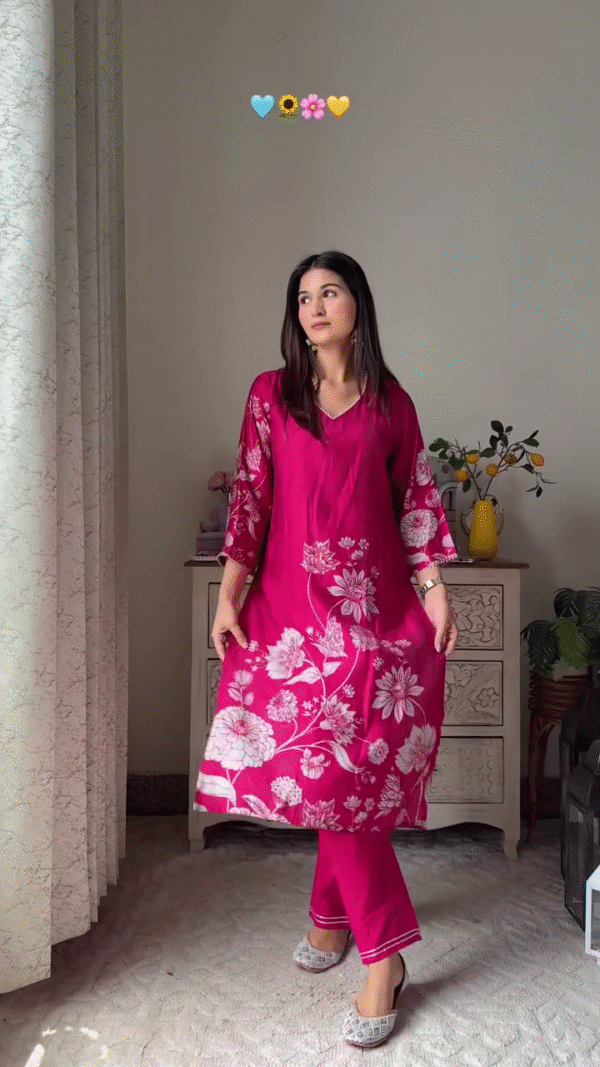 Multicolor printed kaftan-style kurti with vibrant patterns and designs - Image 2