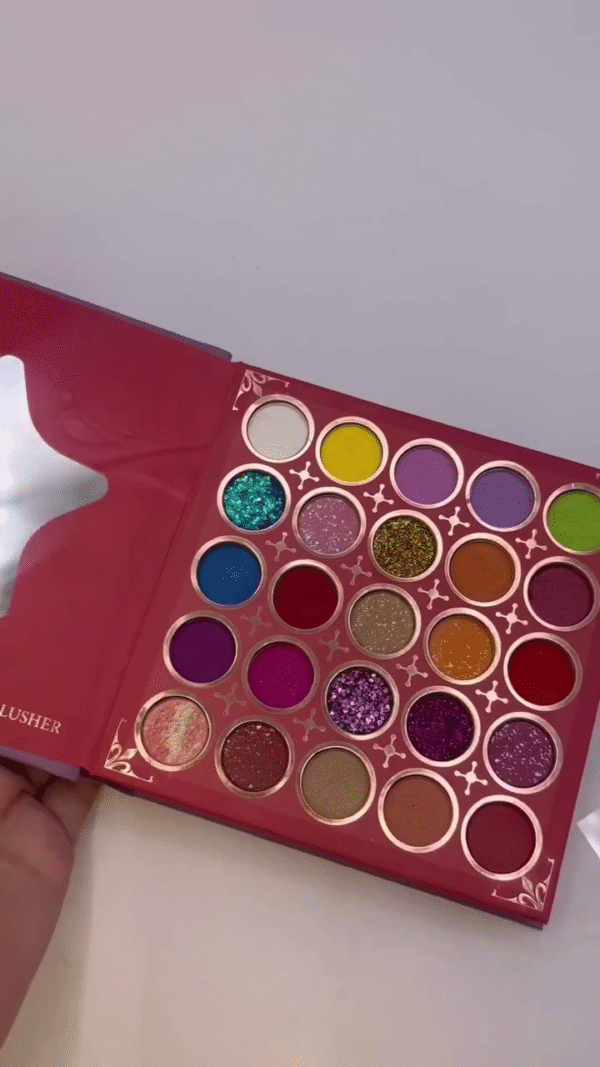 Colorful Eyeshadow and Blush Palette with Highlighters - Image 2