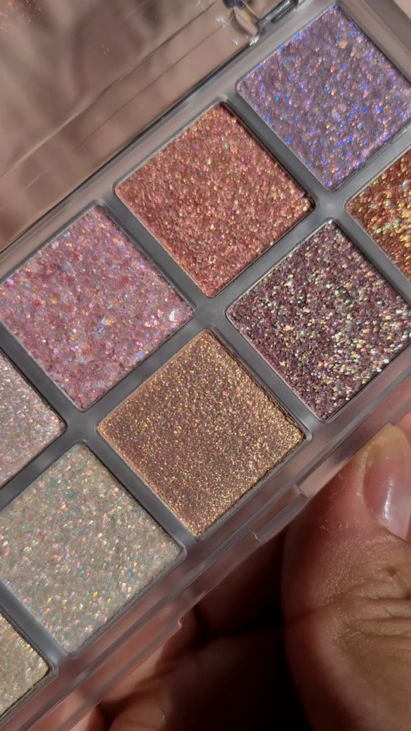 Shimmering Holographic Glitter Eyeshadow Palette – 9 Sparkling Metallic Shades in Soft Pastels and Iridescent Tones for a Stunning, Dreamy Look - Image 2