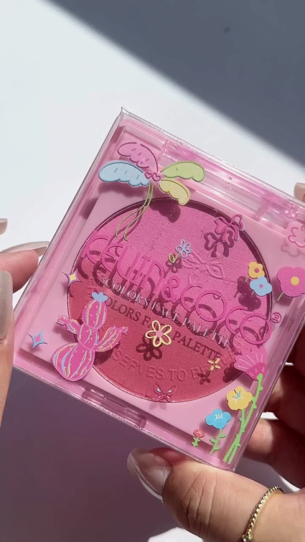 KEUN & COCO Blush Powder in Soft Pink – Lightweight, Buildable Formula for a Natural Flush with Cute, Floral Packaging