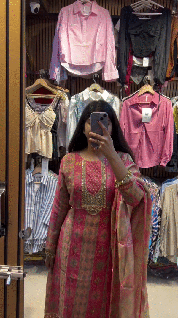 Elegant Pink and Gold Woven Banarasi Suit Set – Featuring Intricate Zari Detailing on Straight-Cut Kurta with Matching Pants and Dupatta, Perfect for Festive and Wedding Wear - Image 2