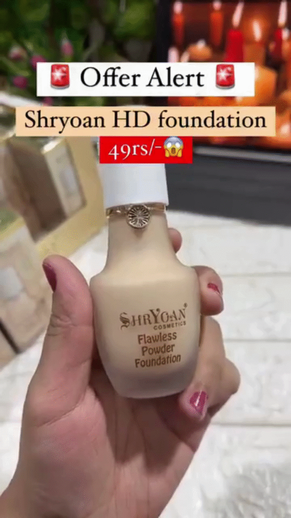 Shryoan HD Flawless Powder Foundation – Smooth Blend, Full Coverage, and Lightweight Feel