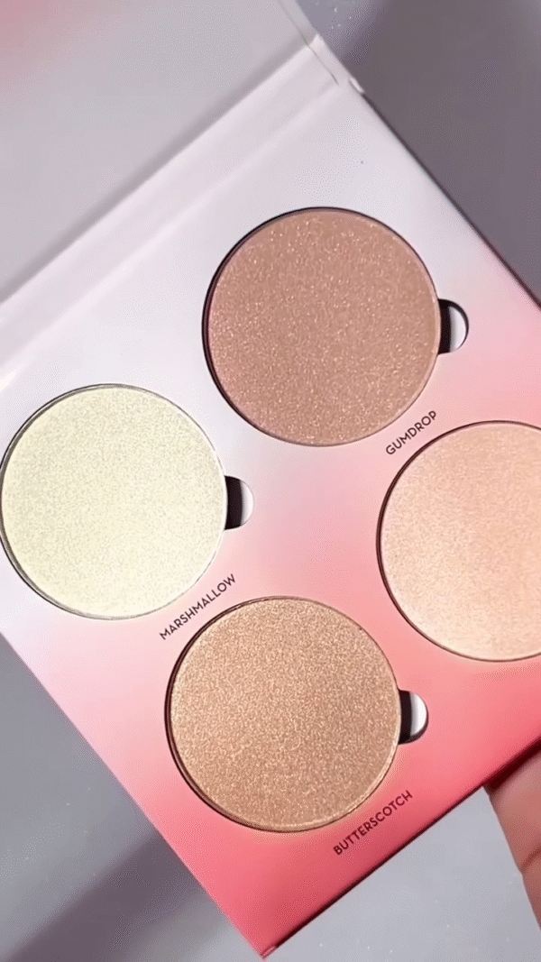 Glow Kit Highlighter Palette with 4 Stunning Shades: Marshmallow, Gumdrop, Butterscotch, and Caramel for a Radiant, Sun-Kissed Finish - Image 2