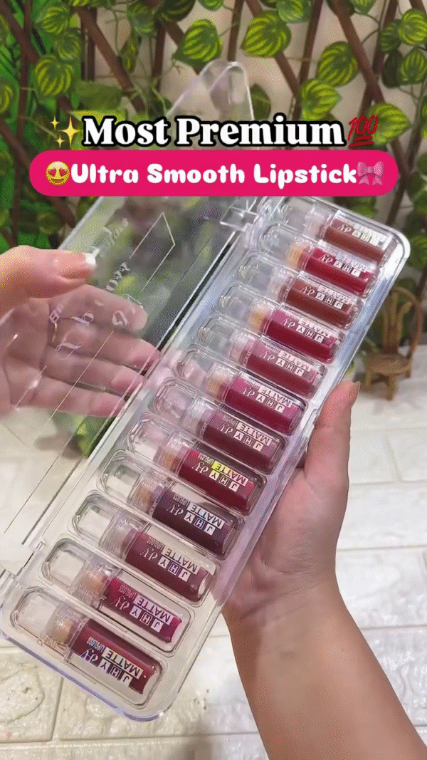 Most Premium 12-Piece Matte Lipstick Set – Ultra Smooth Texture, Gorgeous Shades, and Long-Lasting Finish, Perfect for Every Mood and Occasion