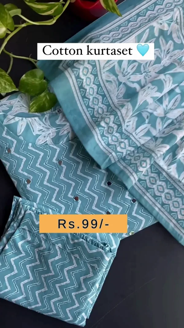 Elegant Cotton Kurti Set – Soft & Breathable Fabric with Beautiful Printed Design for Daily & Festive Wear - Image 2